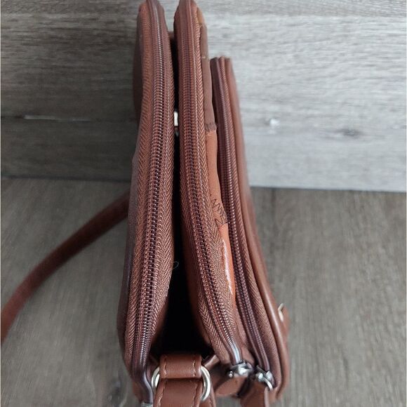 Multi Shades of Brown Patchwork Crossbody Bag Messenger Bag - Picture 3 of 10